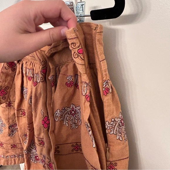 Anthropologie Meghan Embroidered Mini Skirt Size 10 Boho Cotton Festival Chic - Picture 8 of 9